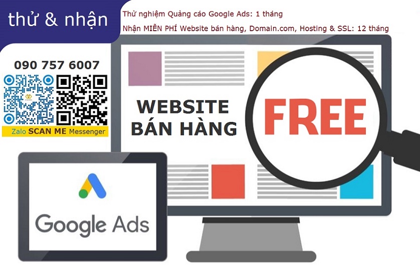 Quảng cáo Google Ads - Miễn phí Website bán hàng